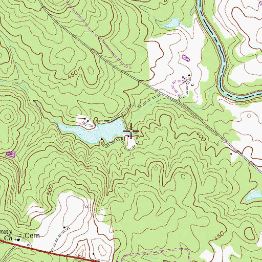 Topographic Map of Hale Lake Dam, GA