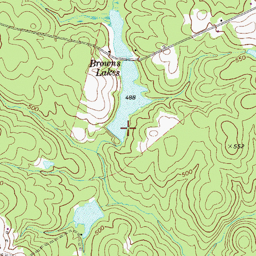 Topographic Map of Browns Lake Dam, GA