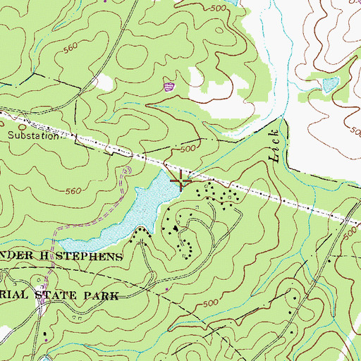 Topographic Map of Alexander Stephens Park Lake Dam, GA