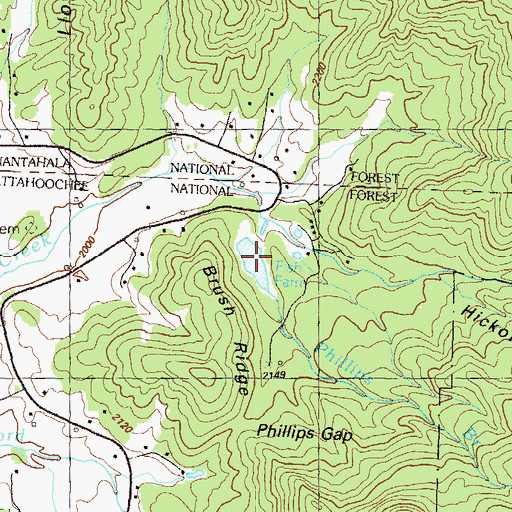 Topographic Map of Eagle Mountain Reservoir, GA