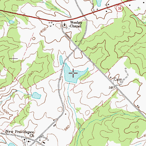 Topographic Map of Rossee Lake, GA