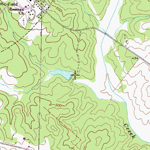 Topographic Map of Rooty Creek Structure Number Five Dam, GA