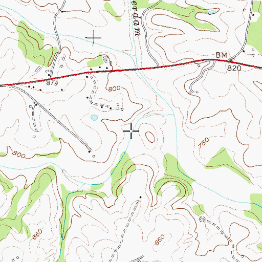 Topographic Map of Beaverdam Creek Structure Number Six Dam, GA
