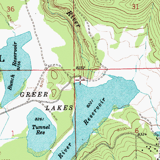 Topographic Map of River Reservoir, AZ