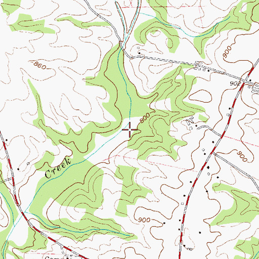 Topographic Map of Beaverdam Creek Watershed Structure Number Eight Dam, GA