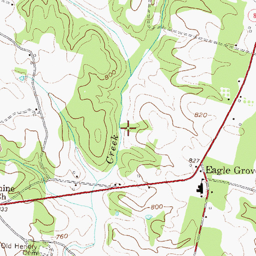 Topographic Map of Beaverdam Creek Watershed Structure Number 17 Dam, GA