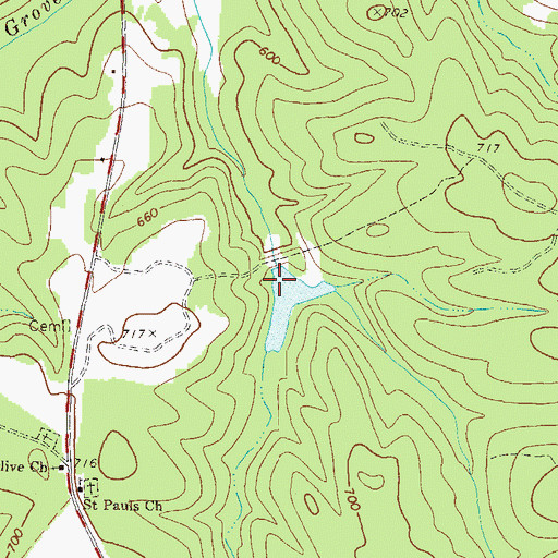 Topographic Map of South Fork Broad River Number One Dam, GA