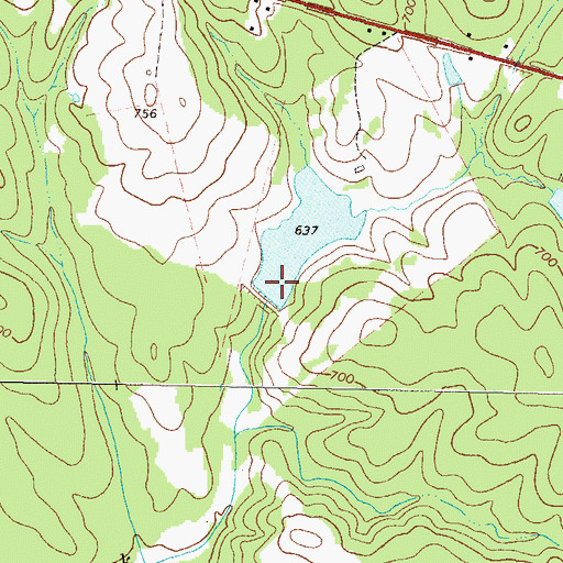 Topographic Map of Lake George Dam, GA