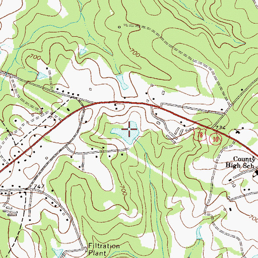 Topographic Map of Brooks Lake, GA