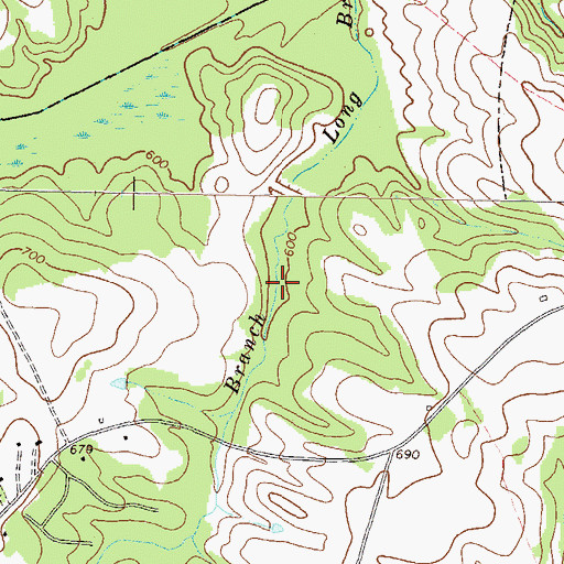 Topographic Map of Beaver Dam Lake, GA