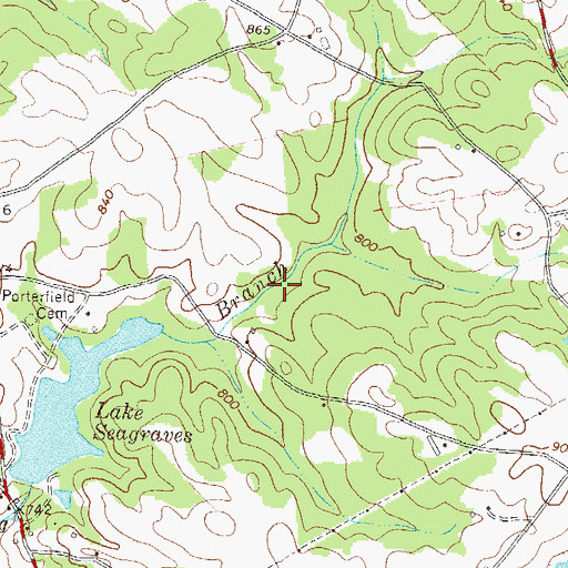 Topographic Map of Sandy and Trail Creek Lake, GA