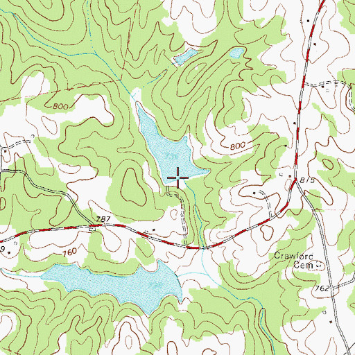 Topographic Map of South Fork Broad River Structure 10 Dam, GA