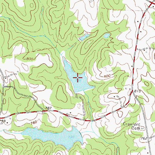 Topographic Map of Reservoir U, GA