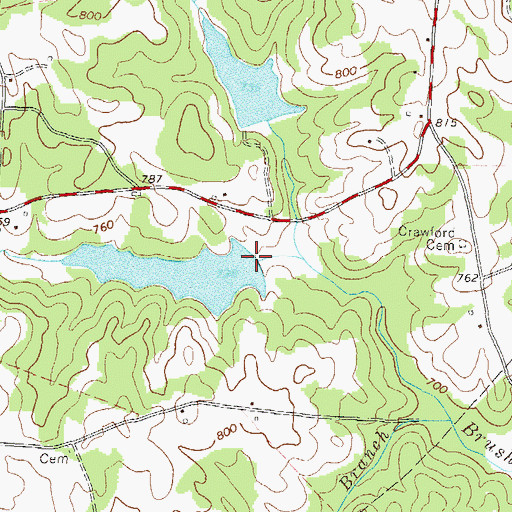 Topographic Map of South Fork Broad River Structure 35 Dam, GA