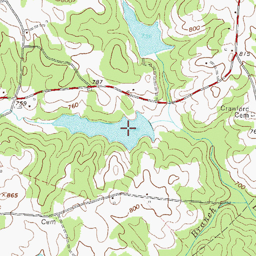 Topographic Map of Reservoir 35, GA