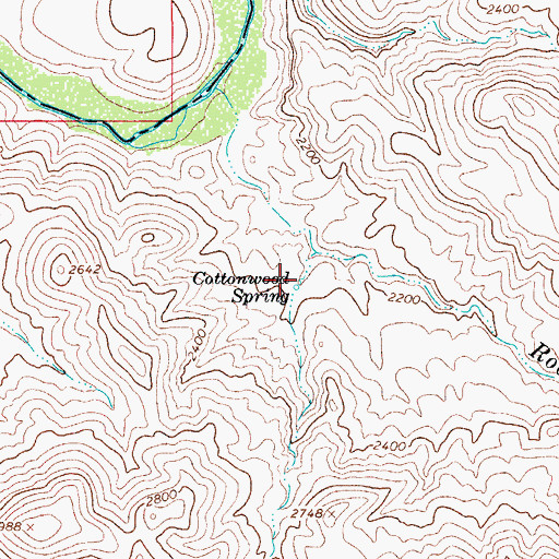 Topographic Map of Cottonwood Spring, AZ