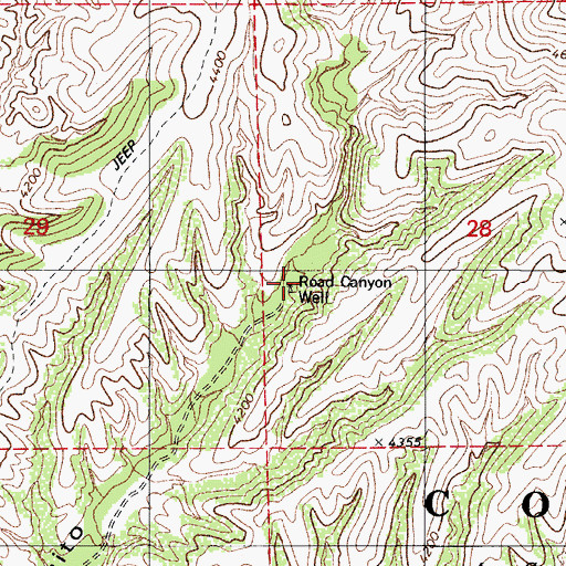 Topographic Map of Road Canyon Well, AZ