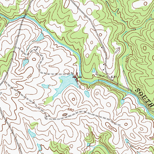 Topographic Map of Sasnett Dam, GA
