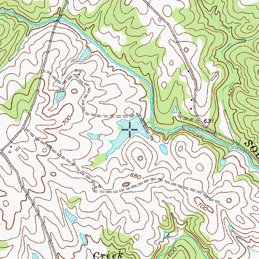 Topographic Map of Sasnett Lake, GA