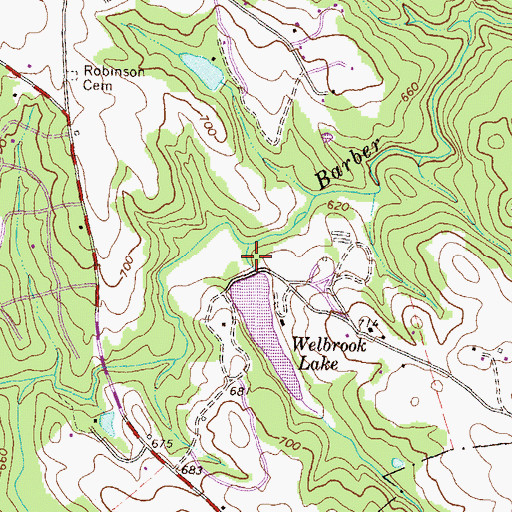 Topographic Map of Bells Lake Dam Two, GA