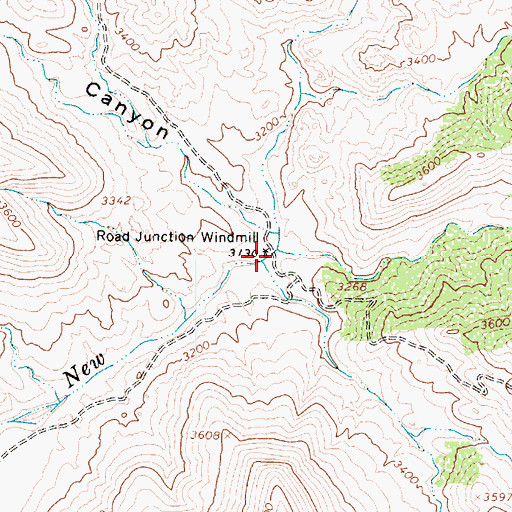 Topographic Map of Road Junction Windmill, AZ