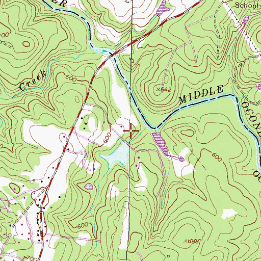Topographic Map of Britton Estates Lake Dam, GA
