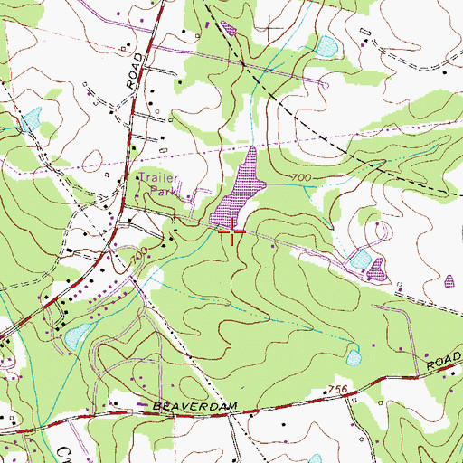 Topographic Map of Martin Lake Dam, GA