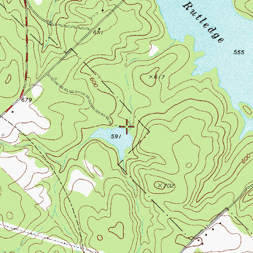 Topographic Map of Mooney Dam, GA