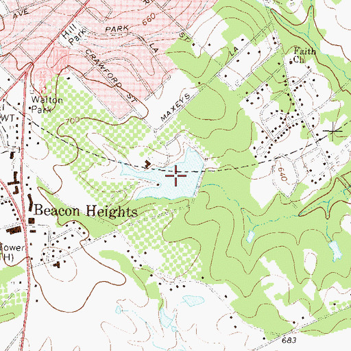 Topographic Map of Pennington Lake, GA