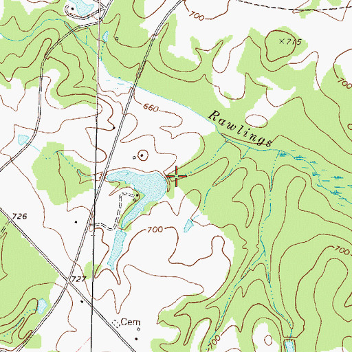 Topographic Map of Saye Dam, GA