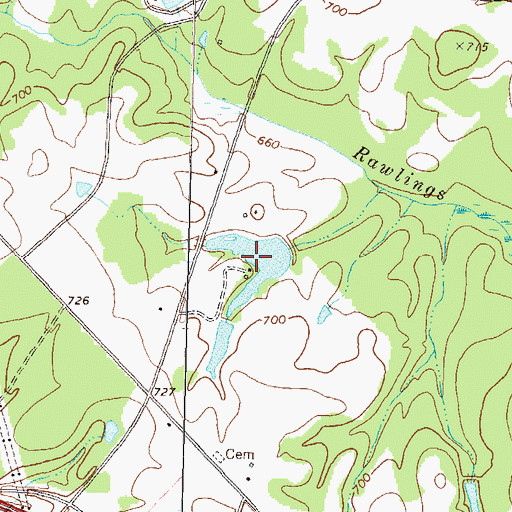 Topographic Map of Saye Lake, GA