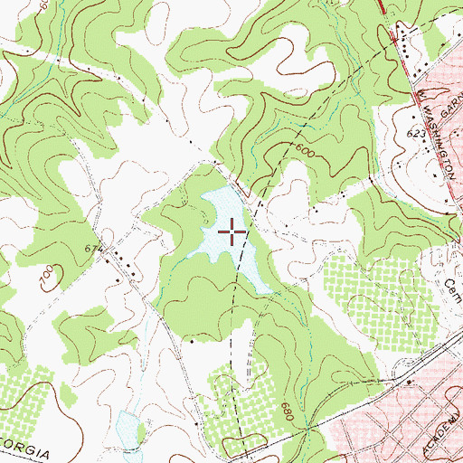 Topographic Map of Mason Lake, GA