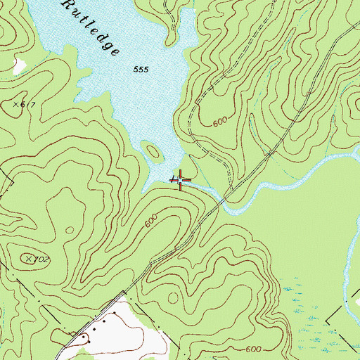 Topographic Map of Lake Rutledge Dam, GA