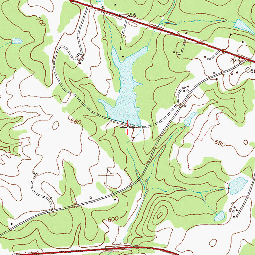 Topographic Map of Lewis Lake Dam, GA