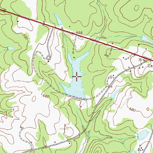 Topographic Map of Lewis Lake, GA