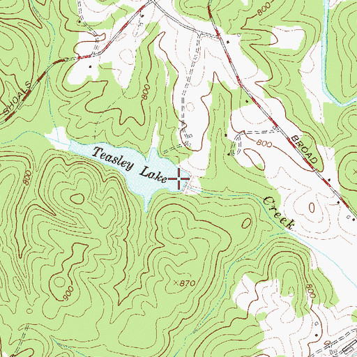 Topographic Map of North Fork Broad River Structure Six Dam, GA