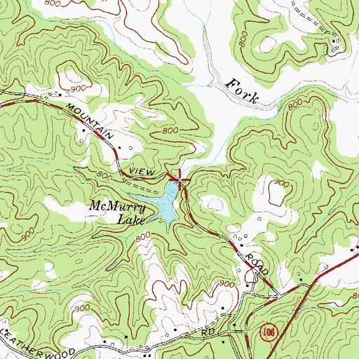 Topographic Map of North Fork Broad River Structure 10 Dam, GA