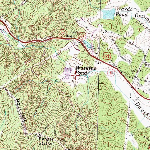 Topographic Map of North Fork Broad River Structure Eight Dam, GA