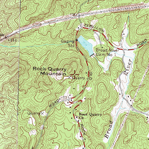 Topographic Map of North Fork Broad River, GA