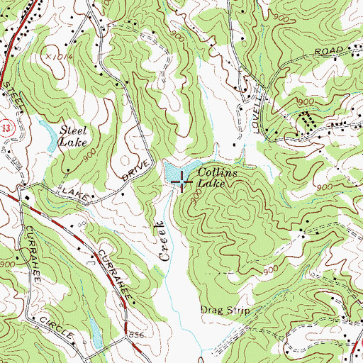 Topographic Map of North Fork Broad River Structure Three Dam, GA