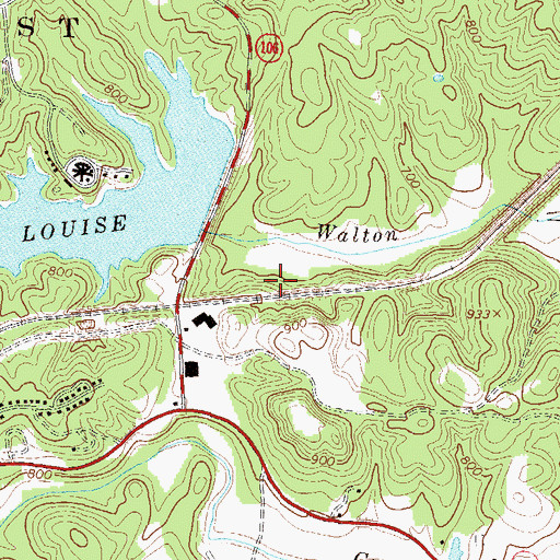 Topographic Map of Lake Louise Dam, GA