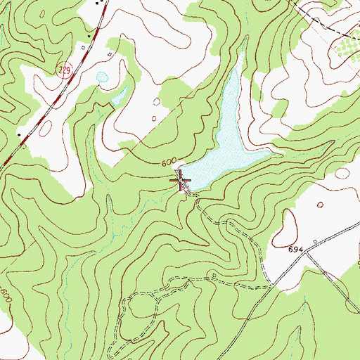 Topographic Map of Quailwood Lake Dam, GA