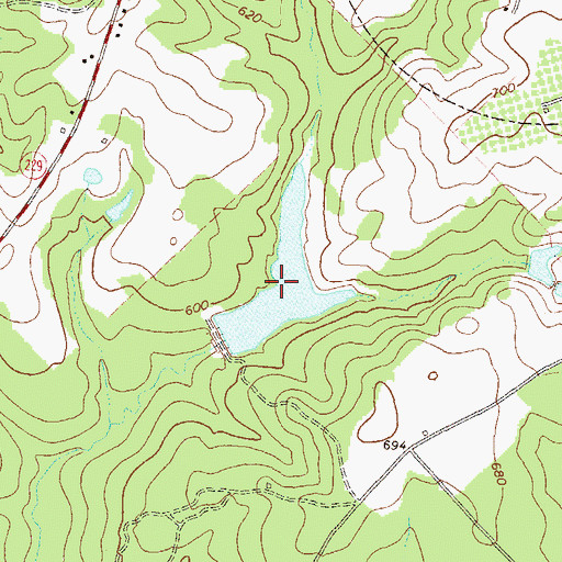 Topographic Map of Quailwood Lake, GA