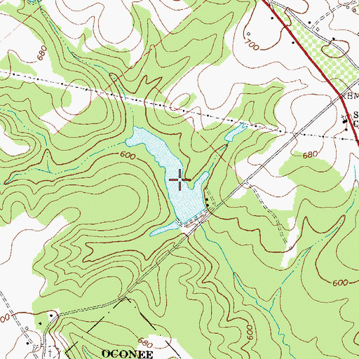 Topographic Map of Smith Lake, GA