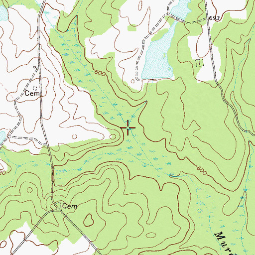 Topographic Map of Murder Creek Lake Dam, GA