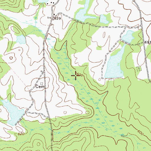 Topographic Map of Murder Creek Lake, GA