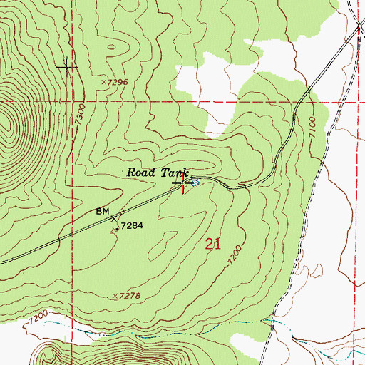 Topographic Map of Road Tank, AZ