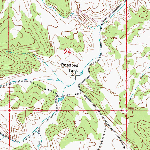 Topographic Map of Roadbed Tank, AZ