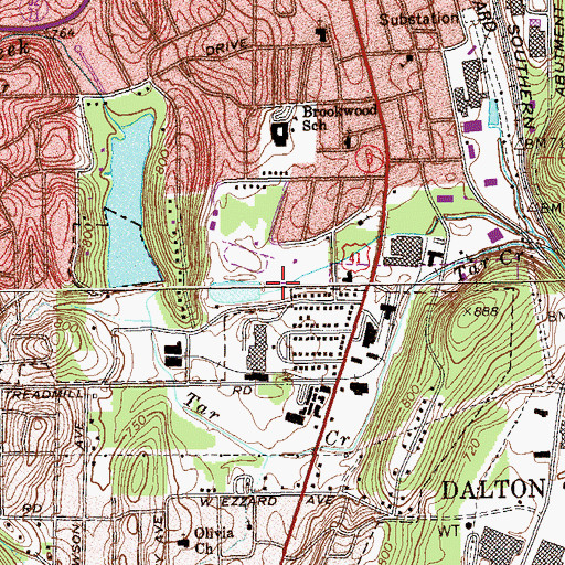 Topographic Map of Threadmill Lake Dam, GA