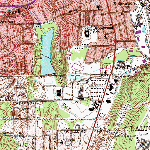 Topographic Map of Threadmill Lake, GA